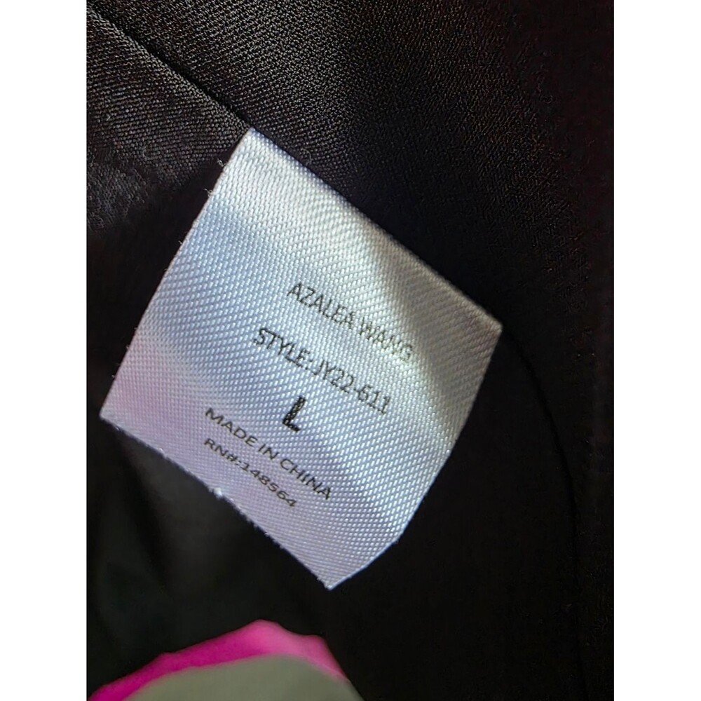 Azalea Wang Pink Satin Single Button Closure Long Line Blazer Sz L - Picture 10 of 13